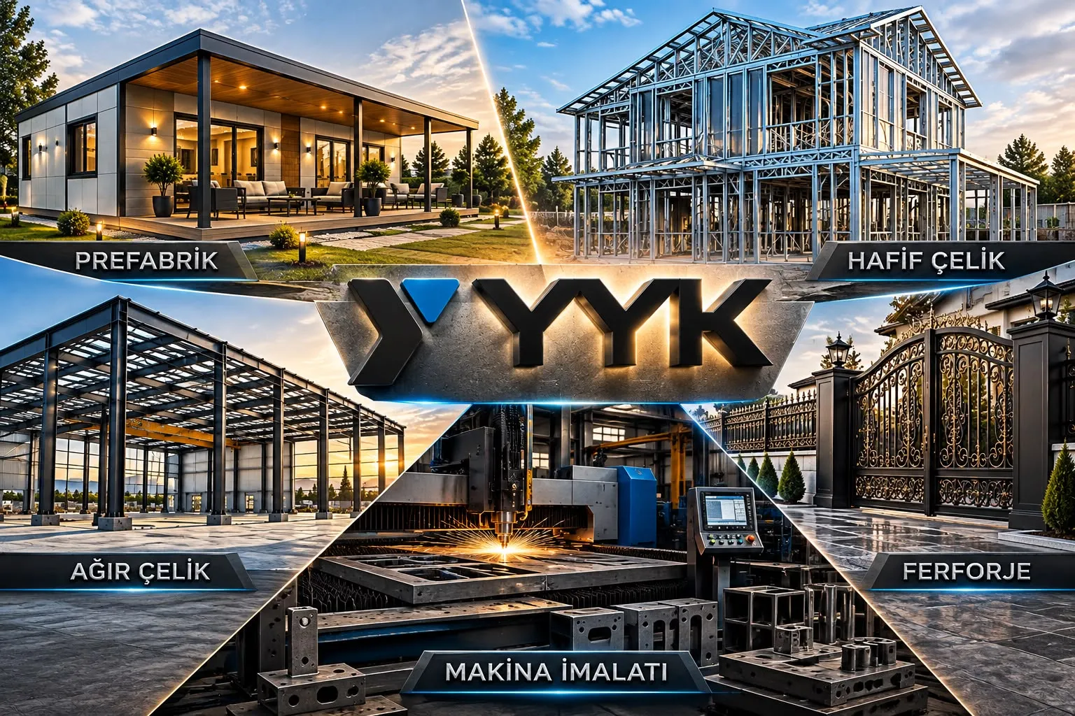 Makinadan metale, prefabrikten inşaata tek çatı altında üretim